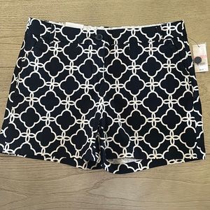 Crown & Ivy Filigree Designed Shorts - Size 10 Navy/White - Never Worn - NWT